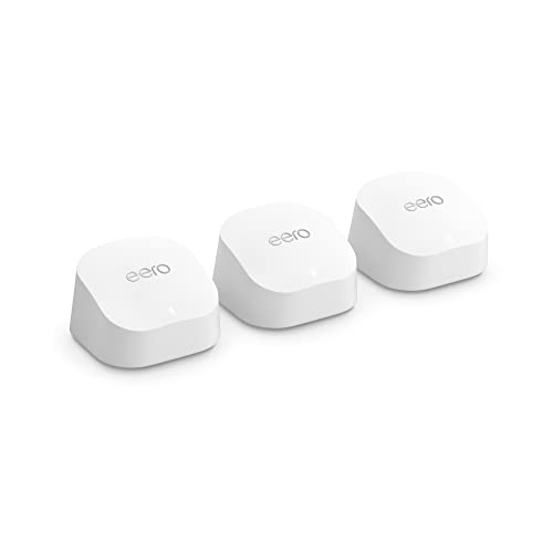 Amazon eero 6+ mesh Wi-Fi system | Fast and reliable gigabit speeds | connect 75+ devices | Coverage up to 4,500 sq. ft. | 3-pack, 2022 release, List Price is $299, Now Only $194