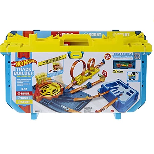 Hot Wheels Track Builder Unlimited Rapid Launch Builder Box, All-In-One Building & Stunting Kit with Track Pieces & Accessories & Storage Container, Gift for Kids 6 Years & Up,  Only $20.99