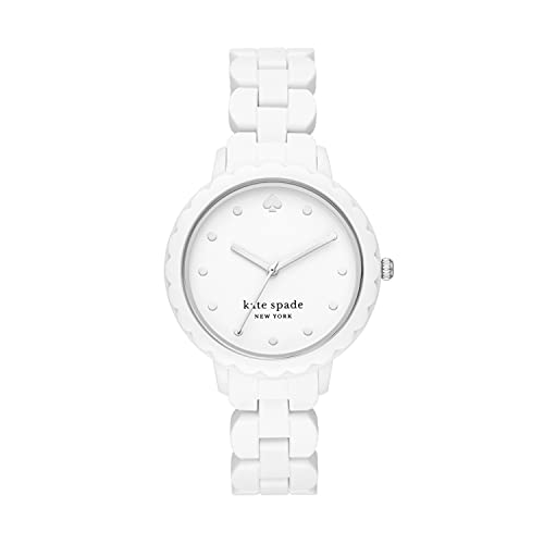 Kate Spade New York Women's Morningside Quartz Silicone Three-Hand Watch, Color: White/Silver (Model: KSW1608), List Price is $148, Now Only $74, You Save $44.00