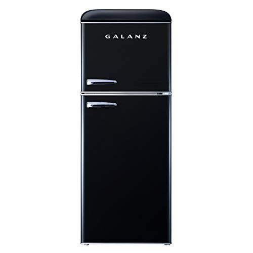 史低价！Galanz格兰仕 GLR46TBKER  4.6 Cu.Ft  复古造型 双门小冰箱，原价$444.42，现仅售$223.28，免运费！