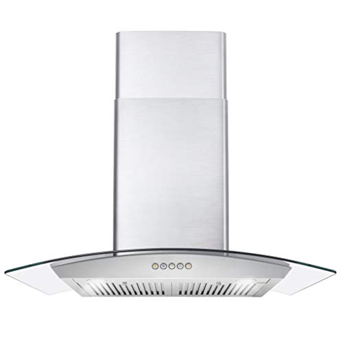 COSMO COS-668WRC75 Wall Mount Range Hood with Ducted Exhaust Vent, 3 Speed Fan, Push Button Controls, LED Lighting, Permanent Filters in Stainless Steel, 30 inches, Only $127.60