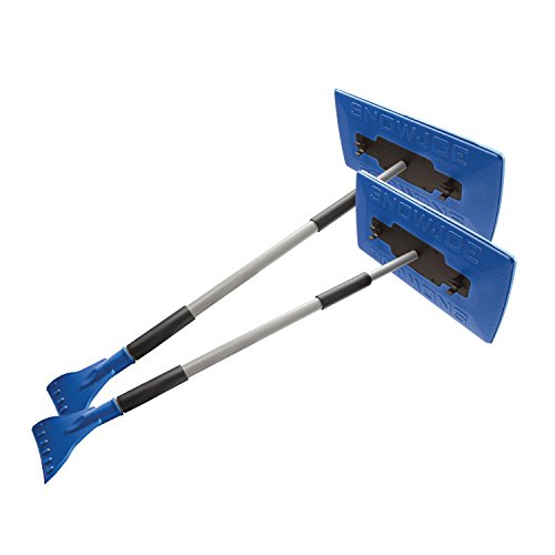 Snow Joe SJBLZD-JMB2-SJB 2-Pack Jumbo Telescoping Snow Broom + Ice Scraper, Blue/Blue, List Price is $39.99, Now Only $16.07, You Save $23.92 (60%)