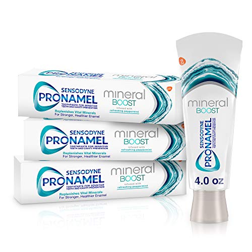 Sensodyne Pronamel Mineral Boost Enamel Toothpaste for Sensitive Teeth, to Replenish Minerals and Strengthen Enamel, Peppermint - 4 Ounces (Pack of 3), Now Only $11.61