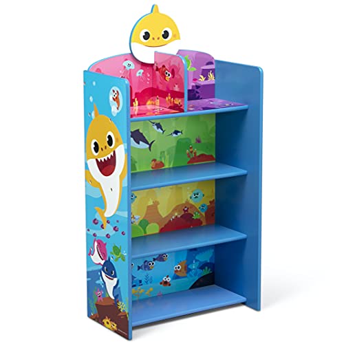 Delta Children Wooden Playhouse 4-Shelf Bookcase for Kids - Greenguard Gold Certified, Baby Shark, List Price is $54.99, Now Only $29.99