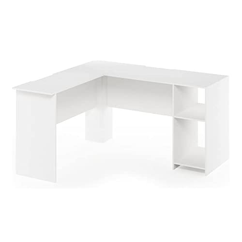 Furinno Indo L-Shaped Desk, White, List Price is $199.99, Now Only $110.61