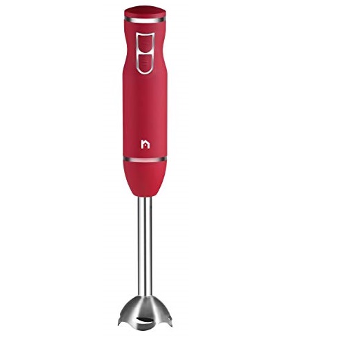 New House Kitchen Immersion Hand Blender 2 Speed Stick Mixer with Stainless Steel Shaft & Blade 300 Watts Easily Food, Mixes Sauces, Purees Soups, Smoothies, and Dips, Red,  Only $13.78
