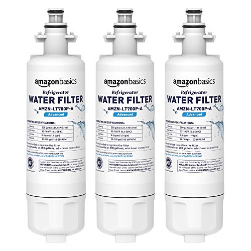 Amazon Basics Replacement LG LT700P Refrigerator Water Filter Cartridge - Pack of 3, Advanced Filtration, List Price is $39.41, Now Only $10.78, You Save $28.63 (73%)