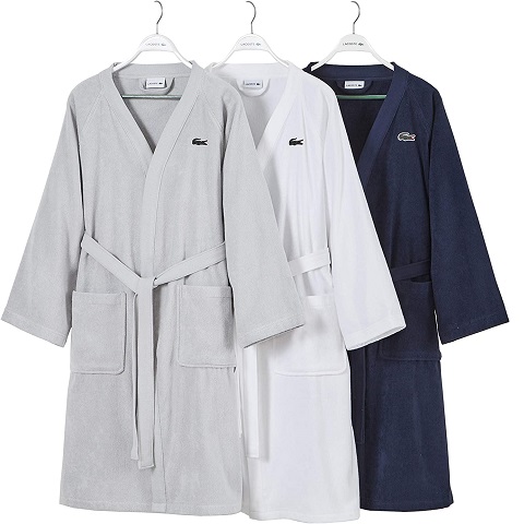 Lacoste womens Traditional Bath Robe, White, 41.5 L US, only $33.25