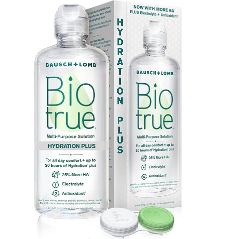 Biotrue Hydration Plus Contact Lens Solution, Multi-Purpose Solution for Soft Contact Lenses, Lens Case Included, 10 Fl Oz, only $6.64