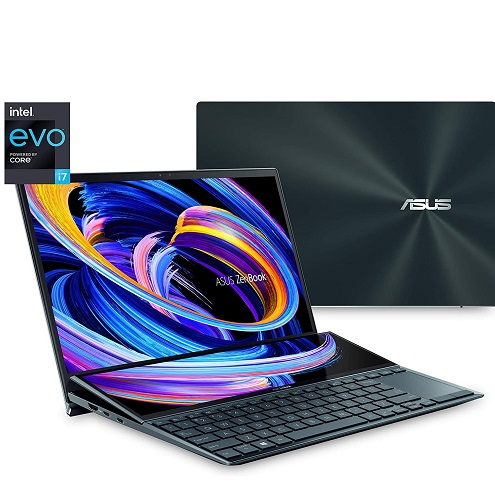 ASUS ZenBook Duo 14 UX482 14” FHD Touch Display, Intel Evo Platform, Core i7-1195G7, 8GB RAM, 512GB PCIe SSD, ScreenPad Plus, Windows 11 Home, WiFi 6E, Celestial Blue, UX482EAR-DH71T, only 949.00