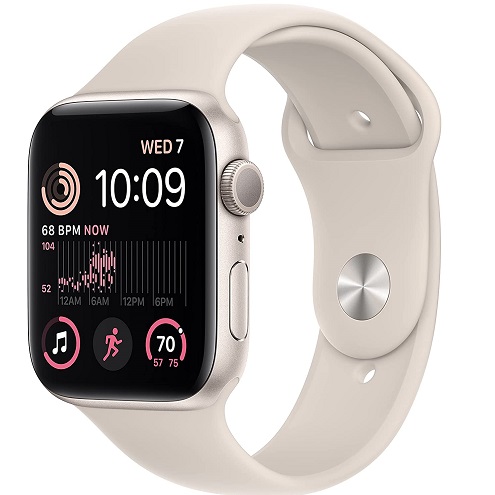 Apple Watch SE (2nd Gen) [GPS 44mm] Smart Watch w/Starlight Aluminum Case & Starlight Sport Band - M/L. Fitness & Sleep Tracker, Crash Detection, Heart Rate Monitor, Retina Display, only $239.99