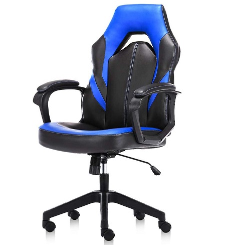 Ergonomic Computer Gaming Chair – PU Leather Desk Chair with Lumbar Support, Swivel Office Chair Executive Chair with Padded Armrest and Seat Cushion for Gaming, Study and Working, only $79.99