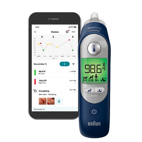 Braun ThermoScan 7 Connect– Digital Ear Thermometer for Adults, Babies, Toddlers and Kids – Fast, Gentle, and Accurate Results, Bluetooth, only $54.45