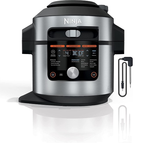 Ninja OL701 Foodi 14-in-1 SMART XL 8 Qt. Pressure Cooker Steam Fryer with SmartLid & Thermometer + Auto-Steam Release, that Air Fries, Proofs & More, 3-Layer Capacity, 5 Qt. Crisp Basket, only $199.99