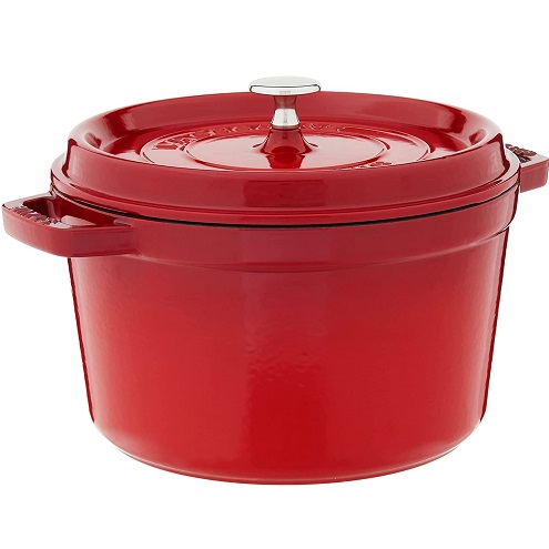 Staub Cast Iron Dutch Oven 5-qt Tall Cocotte, Made in France, Serves 5-6, Cherry, only $149.95