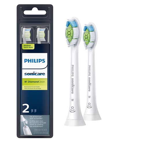 Philips Sonicare Genuine W DiamondClean Replacement Toothbrush Heads, 2 Brush Heads, White, HX6062/65, only $13.49