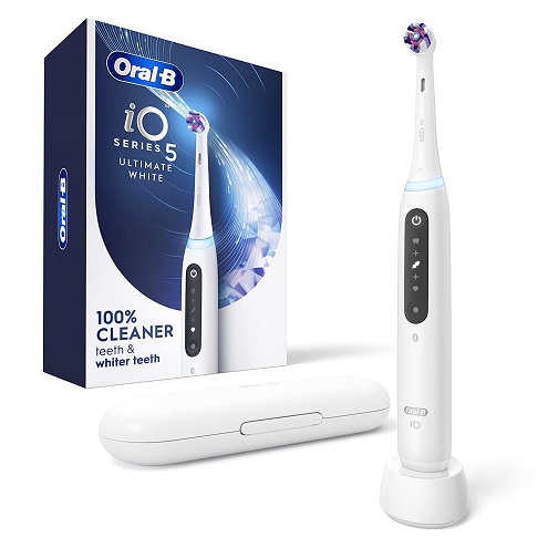 Oral-B iO Series 5 Electric Toothbrush with (1) Ultimate White Brush Head, Rechargeable, White, only $71.94