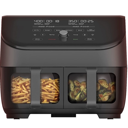 Instant Vortex Plus XL 8-quart Dual Basket Air Fryer Oven, From the Makers of Instant Pot, 2 Independent Frying Baskets, ClearCook Windows, App with over 100 Recipes, only $119.95