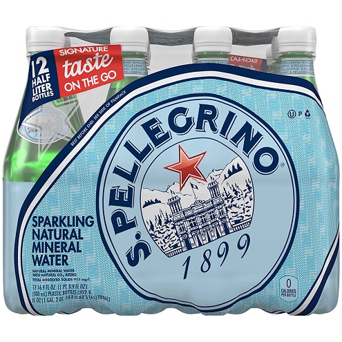 S.Pellegrino Sparkling Natural Mineral Water, Plastic Bottles, 16.9 Fl Oz (Pack of 12), only $9.82