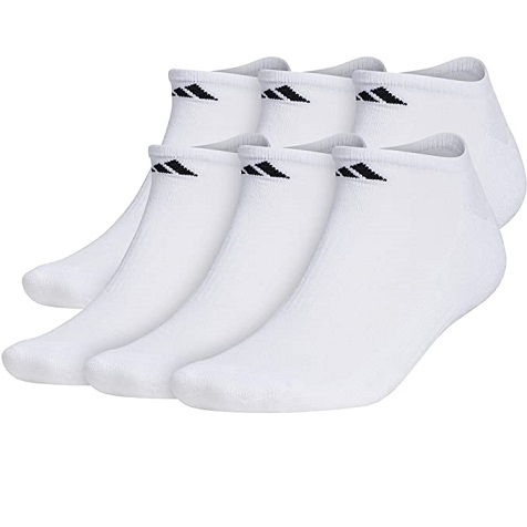 adidas Women's Athletic Cushioned No Show Socks (6-pair)， only$8.00