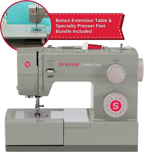 SINGER | Heavy Duty Holiday Bundle - 4452 Heavy Duty Sewing Machine with Bonus Extension Table for Larger Projects, Packed with Specialty Accessories, only $209.99