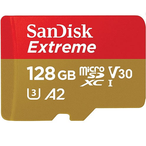 SanDisk 128GB Extreme microSDXC UHS-I Memory Card with Adapter - Up to 190MB/s, C10, U3, V30, 4K, 5K, A2, Micro SD Card - SDSQXAA-128G-GN6MA, only $14.55