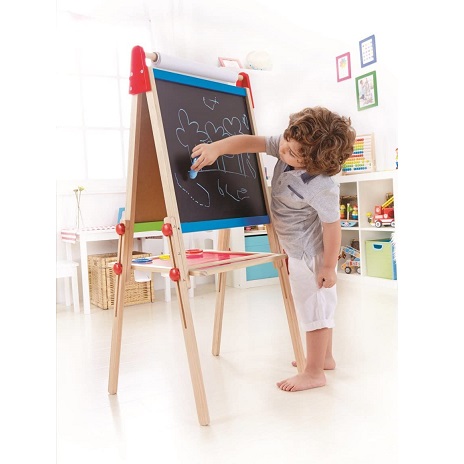 Award Winning Hape All-in-One Wooden Kid's Art Easel with Paper Roll and Accessories Cream, L: 18.9, W: 15.9, H: 41.8 inch， only$33.99