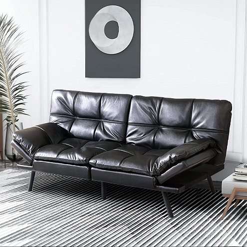 IULULU Futon Sofa Bed Sofabed, loveseat, Black, only $299.99