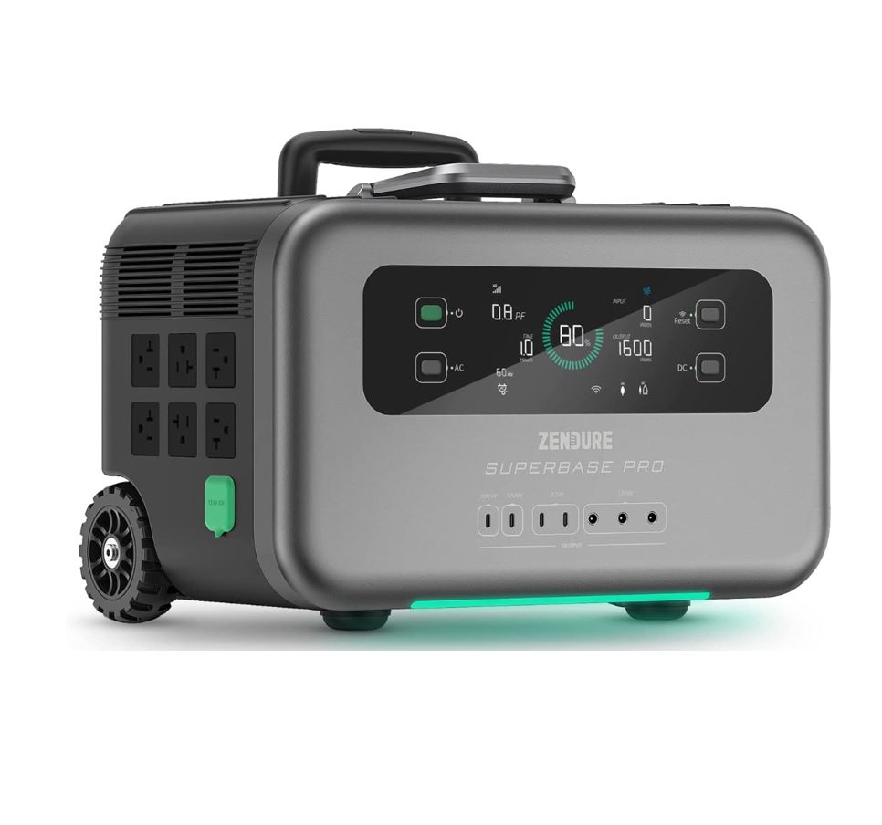 Zendure Portable Power Station SuperBase Pro 1500, 1440Wh LiFePO4 Solar Generator, 6 x 2000W AC Outlets 14 Ports Battery Backup for Outdoors, Home Use, Camping, Emergency, Photography, Drone