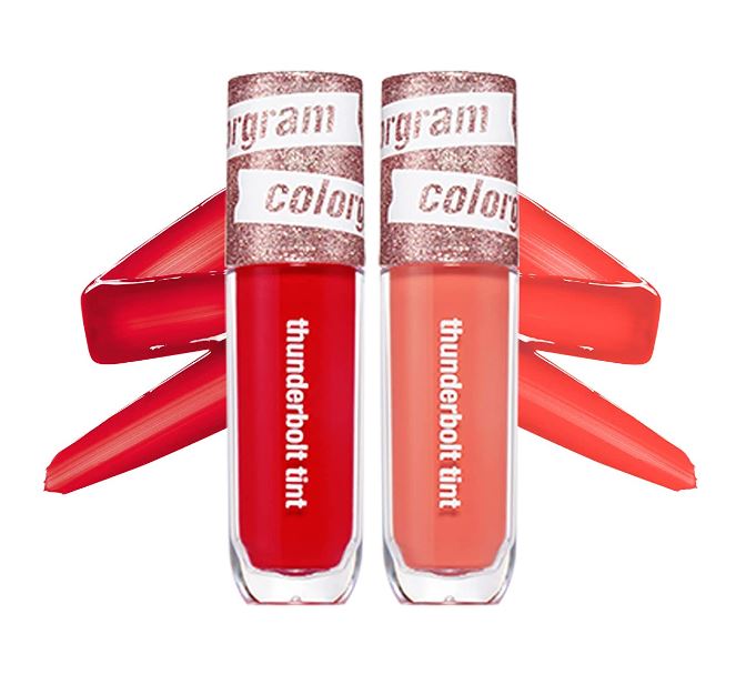 COLORGRAM Thunderbolt Tint Lacquer 4.5g - True Beauty K-Drama Makeup, Glossy Long Lasting Moisturizing Lip Stain