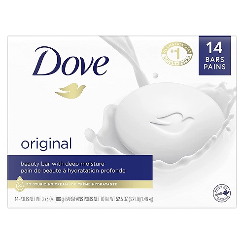Dove多芬美肤香皂，3.75  oz/块，共14块， 原价$21.47，现点击coupon后仅售$11.87，免运费！