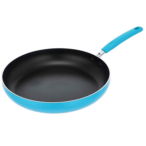 Amazon Basics Ceramic Non-Stick 12.5-Inch Skillet, Turquoise, List Price is $27.99, Now Only $13.96, You Save $14.03