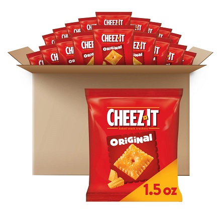 Cheez-It 原味芝士小脆餅乾，1.5 oz/包，共60包，現點擊coupon后僅售$14.39，免運費！
