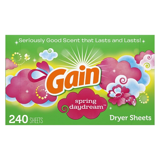 Gain Dryer Sheets, 240 Sheets, Spring Daydream Laundry Fabric Softener Sheets with Light, Long Lasting Scent, List Price is $10.99, Now Only $6.44