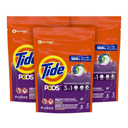 Tide PODS Laundry Detergent Soap Pods, Spring Meadow, 37 Count (Pack of 3 Bag Value Pack), Total 111 Count, HE Compatible PODs Tub Refill, 111 count (37 count, 3 pack), Now Only $18.72