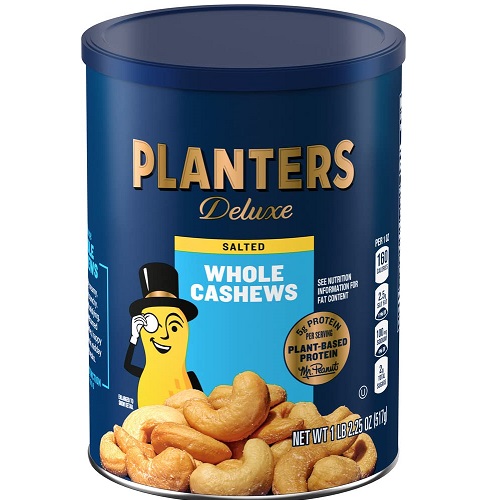 PLANTERS Deluxe Whole Cashews, 18.25 oz. Resealable Jar - Wholesome Snack Roasted in Peanut Oil with Sea Salt - Nutrient-Dense Snack & Good Source of Magnesium, 18.25oz, only $7.58