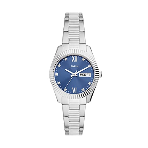 Fossil ES5197  Women's Scarlette Stainless Steel Quartz Watch Silver/Blue, List Price is $140.00, Now Only $70.00, You Save $70.00