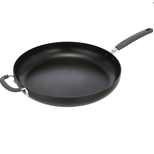 Amazon Basics Hard Anodized Non-Stick Skillet with Helper Handle - 14-Inch, Grey Gray, List Price is $31.99, Now Only $18.88, You Save $13.11