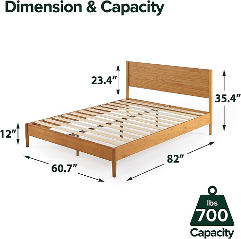 ZINUS Allen Mid Century Wood Platform Bed Frame / Solid Wood Foundation / Wood Slat Support / No Box Spring Needed / Easy Assembly, Queen, List Price is $299, Now Only $276.99, You Save $22.01
