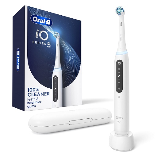 Oral-B iO Series 5 Electric Toothbrush with (1) Brush Head, Rechargeable, White iO Series 5 White, List Price is $119.99, Now Only $79.94, You Save $40.05