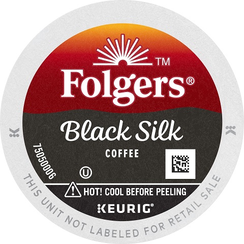 Folgers Black Silk Dark Roast Coffee, 72 Keurig K-Cup Pods Black Silk 12 Count (Pack of 6), Now Only $19.42