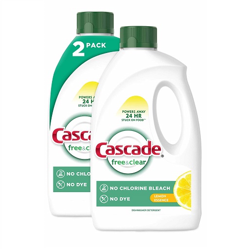 Cascade Free & Clear Gel Dishwasher Detergent Liquid Gel, Lemon Essence, 60 Fl Oz (Pack of 2), Now Only $9.14