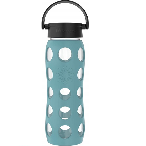 Lifefactory 22-Ounce Glass Water Bottle with Classic Cap and Protective Silicone Sleeve, Aqua Teal 22 Ounce Aqua Teal, Now Only $15.19