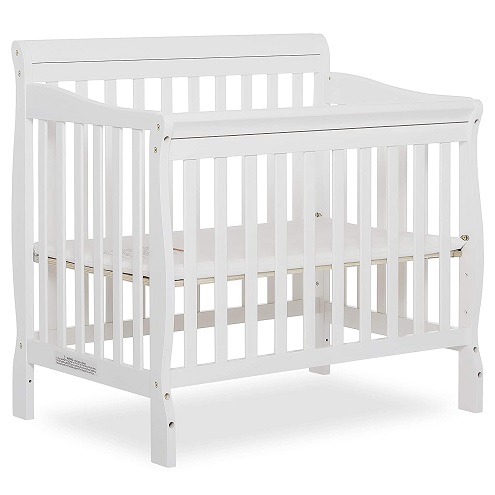 Dream On Me Aden 4-in-1 Convertible Mini Crib In White, Greenguard Gold Certified, Non-Toxic Finish, New Zealand Pinewood, With 3 Mattress Height Settings White Mini Crib,  Only $95.38