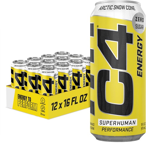 Cellucor C4 Carbonated Zero Sugar Energy Pre Workout Drink + Beta Alanine, (NEW) Sparkling Arctic Snow Cone, 16 Fl Oz, Pack of 12 Arctic Snow Cone 16 Fl Oz (Pack of 12),  Only $19.74