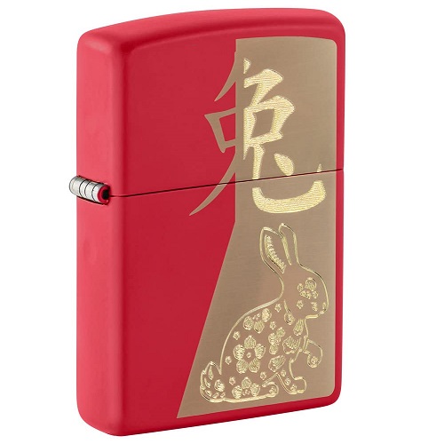 Zippo Chinese Zodiac Lighters Red Matte Year of the Rabbit, Now Only $27.80