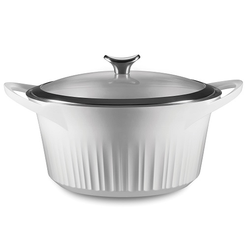 CorningWare, Non-Stick 5.5 Quart QuickHeat Dutch Oven Pot with Lid, Lightweight, Ceramic Non-Stick Interior Coating for Even Heat Cooking,  Only $26.12