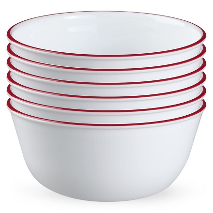 Corelle 28oz Red Band Bowl 6pk 28oz TBD, List Price is $34.99, Now Only $31.34