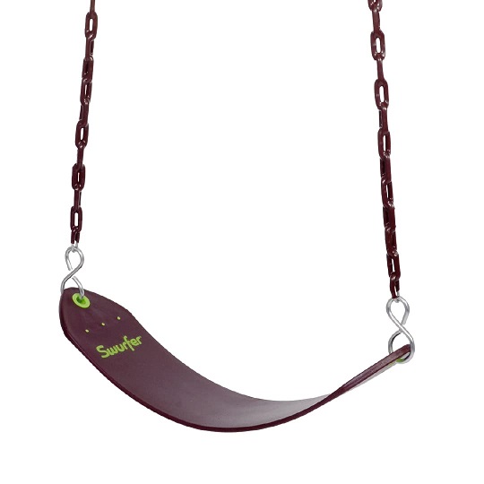 Swurfer Classic Playground Belt Tree Swing with Pinch Free Rubber Coated 66 Inch Metal Hanging Chains, Holds 155lbs, Ages 4 and Up, Brown, List Price is $34.99, Now Only $18.88