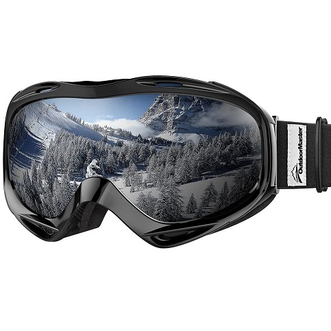 OutdoorMaster OTG Ski Goggles - Over Glasses Ski/Snowboard Goggles for Men, Women & Youth - 100% UV Protection (Black Frame + VLT 10% Grey Lens with REVO Silver), Now Only $19.98